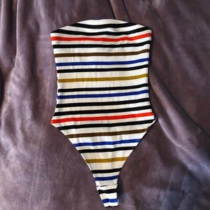 Urban Outfitters: Striped Bodysuit multicolor